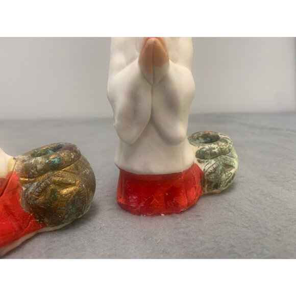 Vintage 1977 B & C Chalkware Choir Boy Candle Holders Set of 2 - Picture 9 of 14